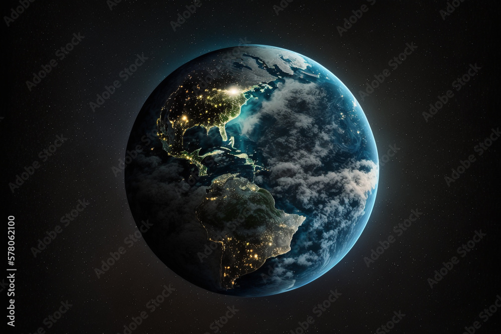 earth in space. AI-Generated.
