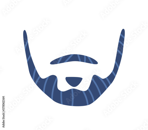 Mustache And Beard Isolated On White Background. Barbershop Cutting And Grooming Service Emblem. Hipster Style