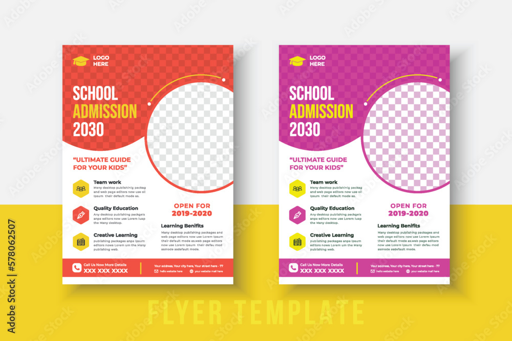 kids school admission flyer template. Flyer brochure cover template for ...