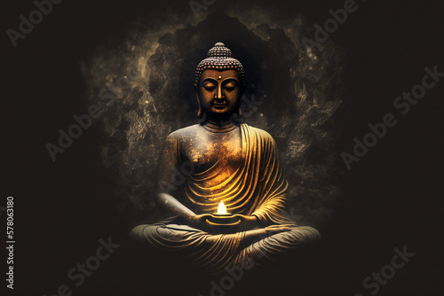 Foto Gautama Buddha the symbol of hinduism buddhism spirituality buddha purnima, gene