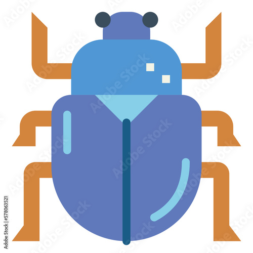 scarab beetle flat icon style