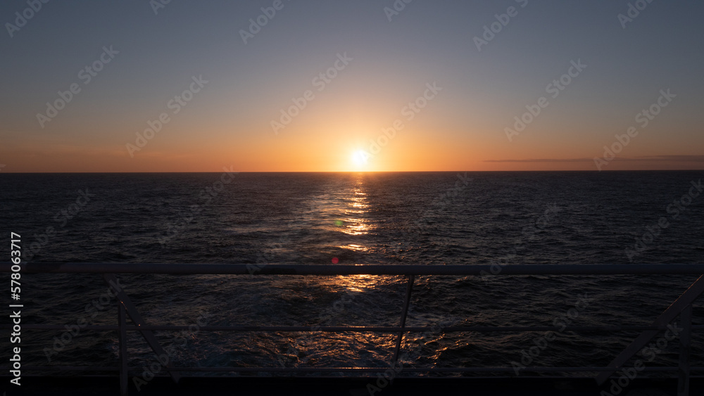 beautiful sunset at sea water. photo of amazing sunset at sea. sunset at sea nature.
