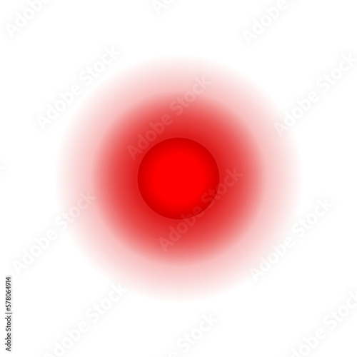 Pain red circle. Abstract symbol of pain. Sore spot or hurt body part marker. Vector illustration 