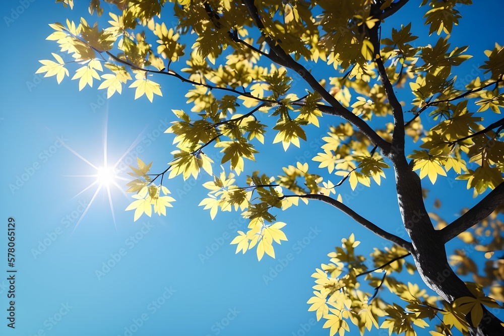 tree branches with leaves, wallpaper, Clean background, Generative AI tree branches with leaves, wallpaper, Clean background, Generative AI