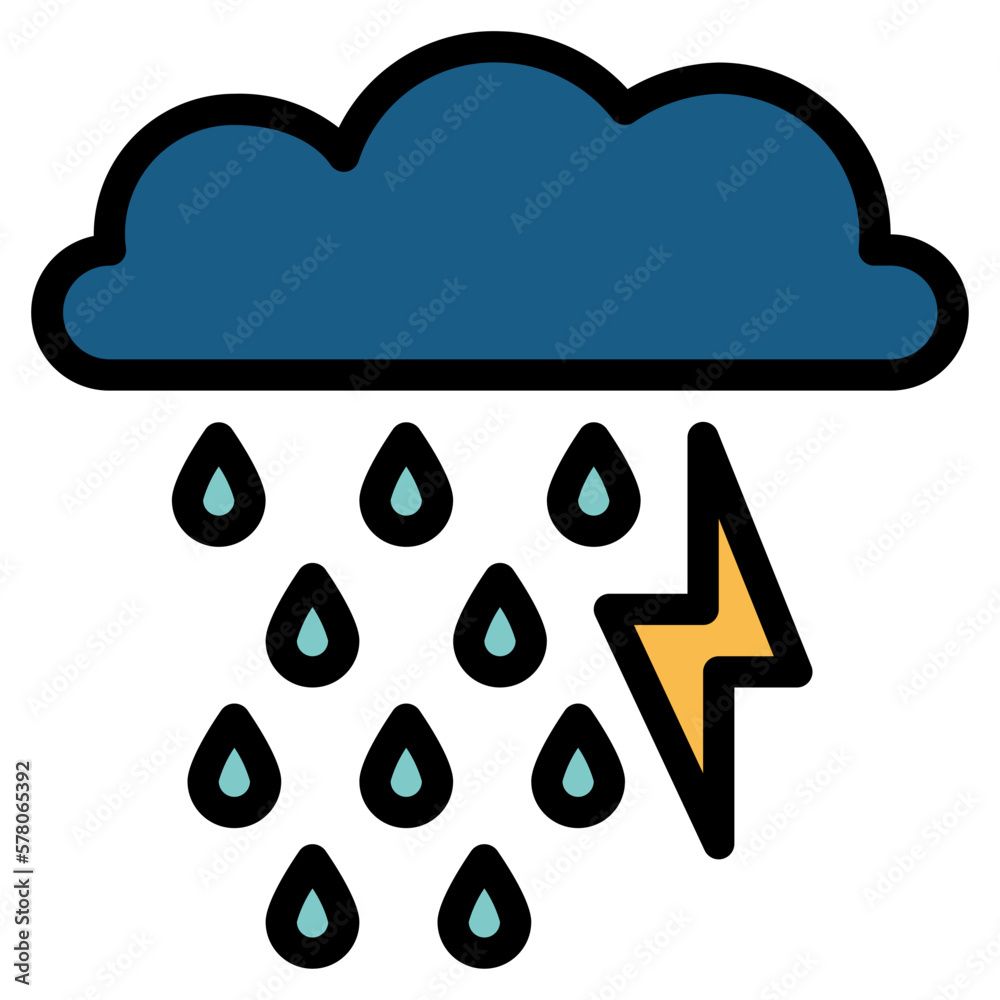 lightning filled outline icon style lightning filled outline icon style