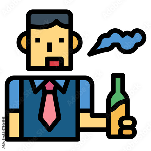 belch filled outline icon style