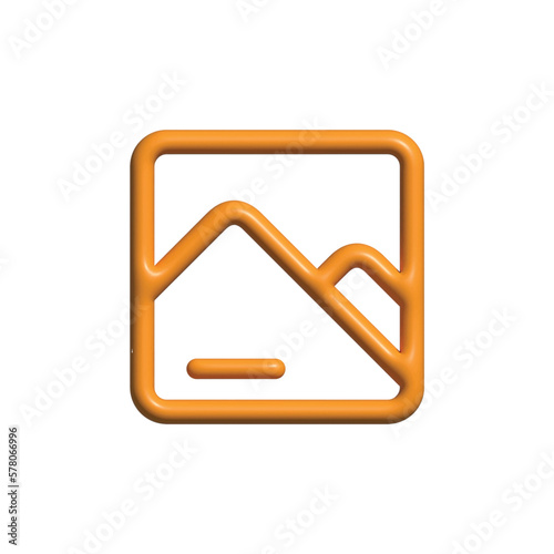 3d rendering of pictures travel icon