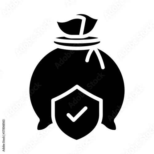 Money bag protection icon