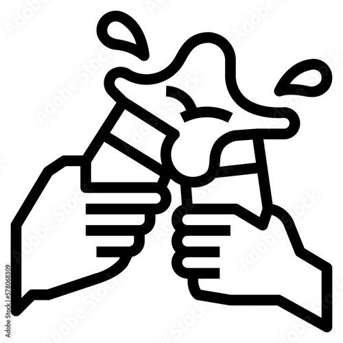 cheers line icon style