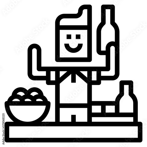 drinking line icon style