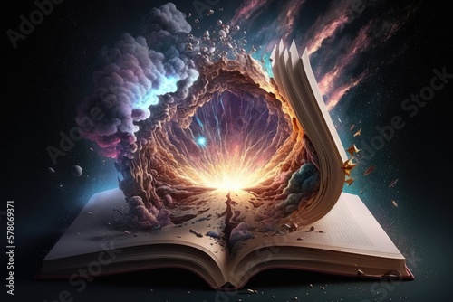 A Universe of knowledge inside a book. Generative AI