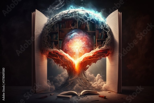 A Universe of knowledge inside a book. Generative AI