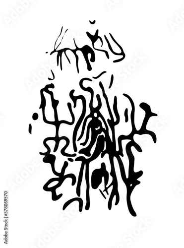 Rock petroglyphs depicting people  hunting animals. Vector illustration of prehistoric rock petroglyphs discovered on the territory of Armenia	