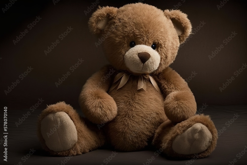 Poster Print Lovely brown teddy bear. Generative ai 40x26.7 cm