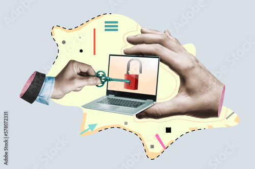Canvas-taulu Metaphor for hacking personal data on a computer and on a network