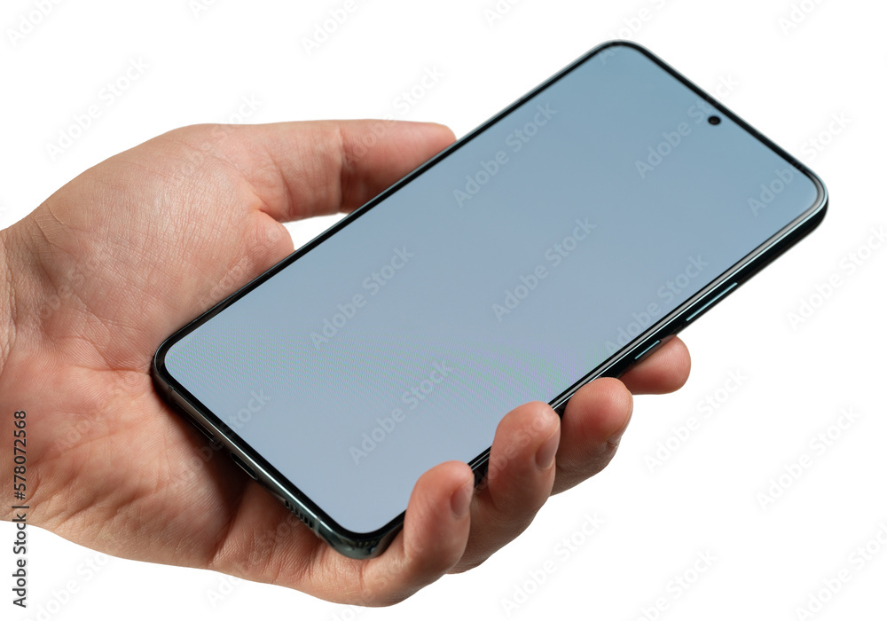 Modern smartphone in hand palm