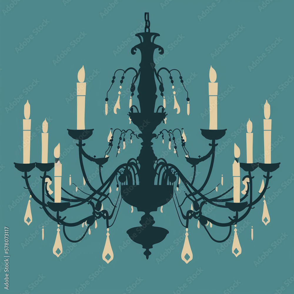 Flat style, illustration, vector art, icon, simple, chandelier illustration for home, place of worship, wedding building, big event, Generative AI Flat style, illustration, vector art, icon, simple, chandelier illustration for home, place of worship, wedding building, big event, Generative AI