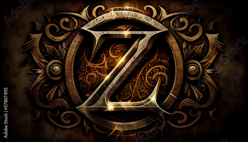 Logo Of the letter z  with wonderful art created with Generative AI technology photo