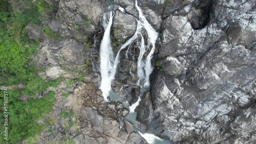 Spectacular aerial footage of Blencoe Falls Queensland  Australia photo