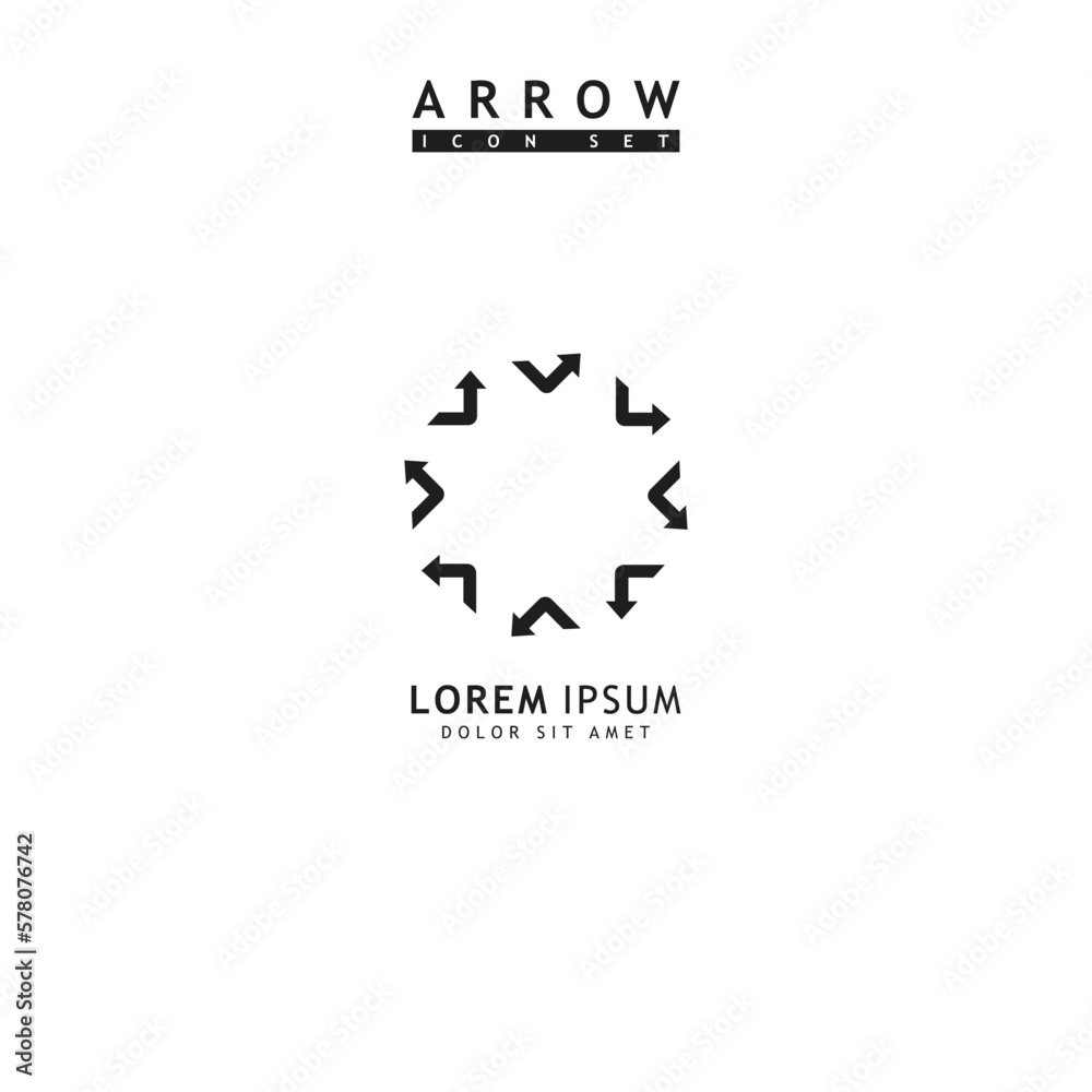 Modern simple arrows vector illustration isolated on white background Modern simple arrows vector illustration isolated on white background