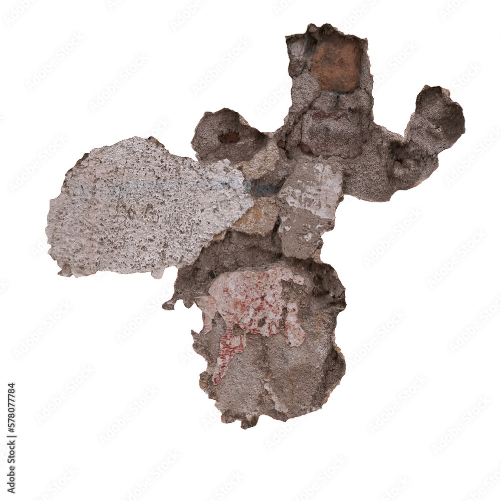 Obraz premium plaster and brick wall obtained from real abandoned constructions