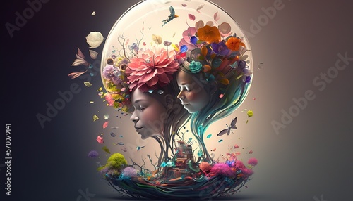 Mother's Day Creative Emblem of Kindness Generative AI