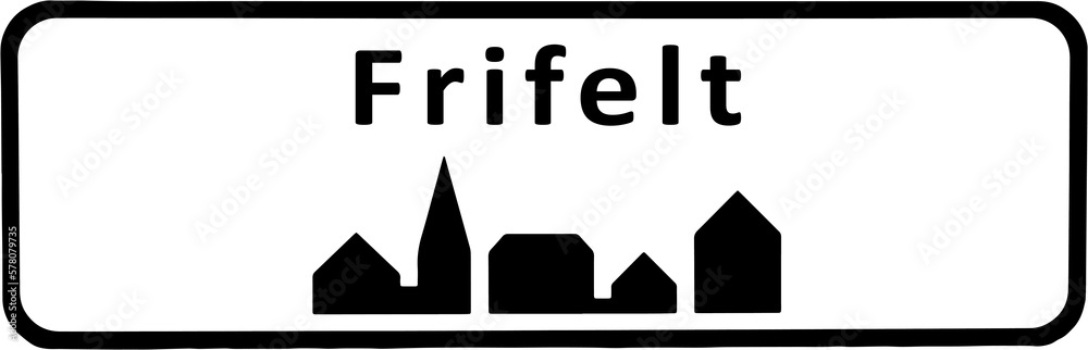 City sign of Frifelt - Frifelt Byskilt