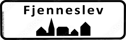 City sign of Fjenneslev - Fjenneslev Byskilt