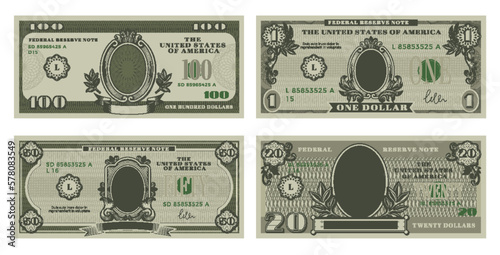 Money template. Ornate symbols for dollars design recent vector fonts and frames