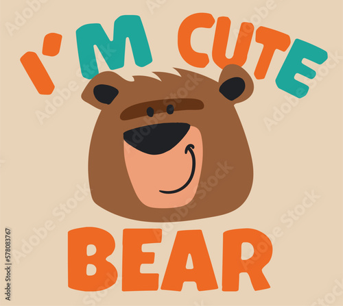 vector camper bear illustration for kids t shirts print