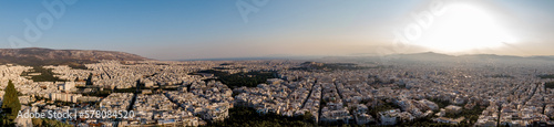 Panoramic view of all Athens at sunset, Greece