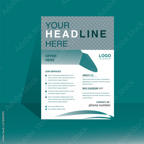 modern, creative, clean, business, flyer, design, template, advertising, company, promotion, growth, orange, color, gradient, vector, abstract, flat, corporate, illustration, a4, half, single, page, 