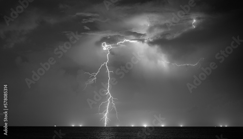 lightning on sea