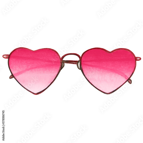 watercolor heart shaped sunglasses