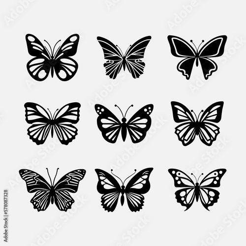 butterflies bundle svg vector illustration transparent © Qrisio