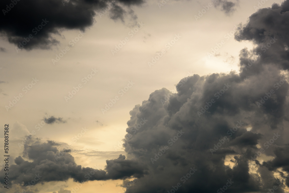 Gray clouds heralding rain in the evening sky. Gray clouds heralding rain in the evening sky.