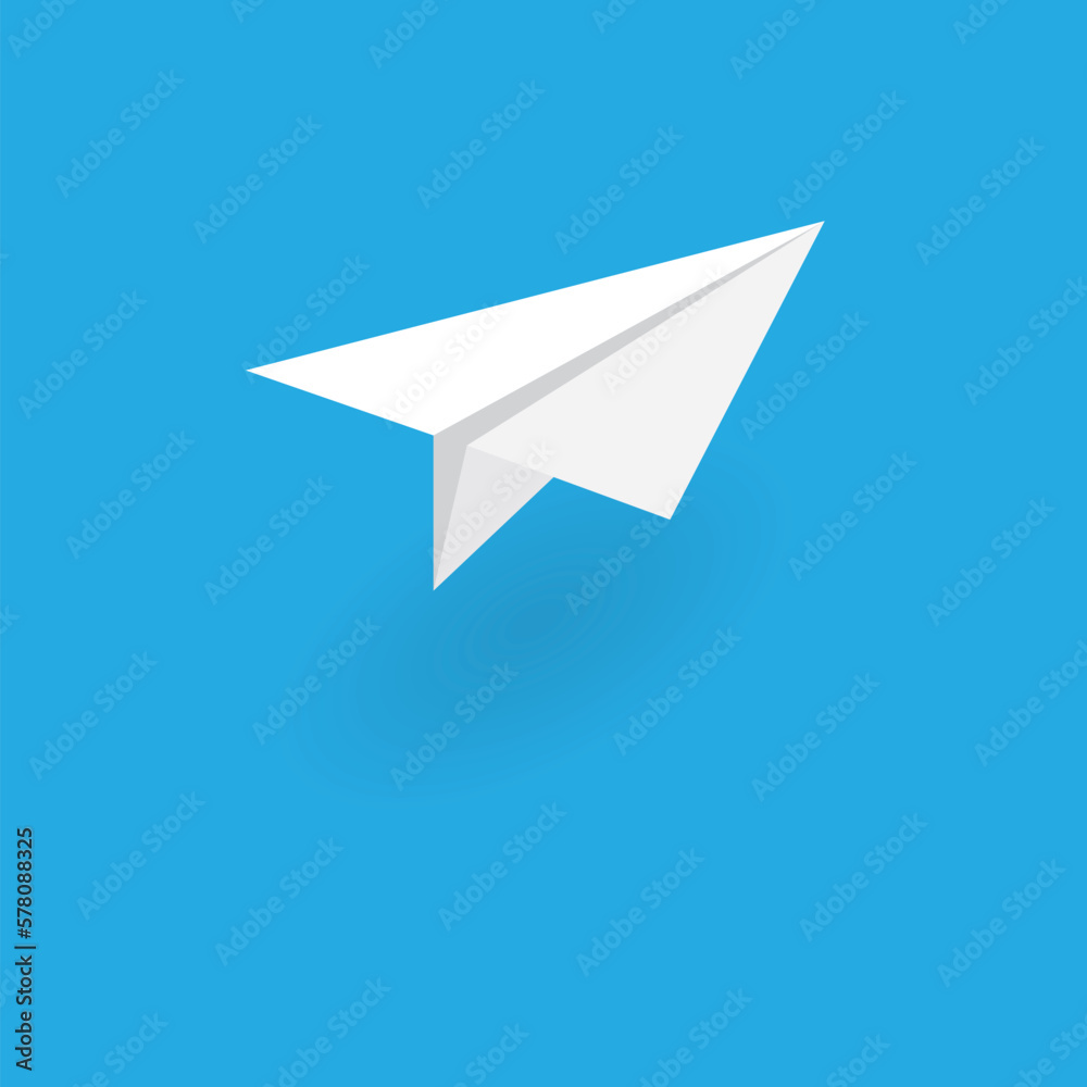 Paper airplane icon isolated on a blue background Paper airplane icon isolated on a blue background