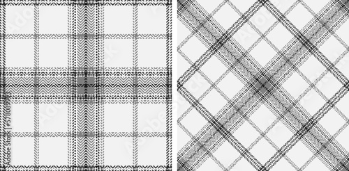 Set black and white plaid seamless pattern.