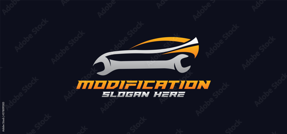 Car modification logo, mechanic logo, car repair logo, combination logo, car modification parts logo Car modification logo, mechanic logo, car repair logo, combination logo, car modification parts logo