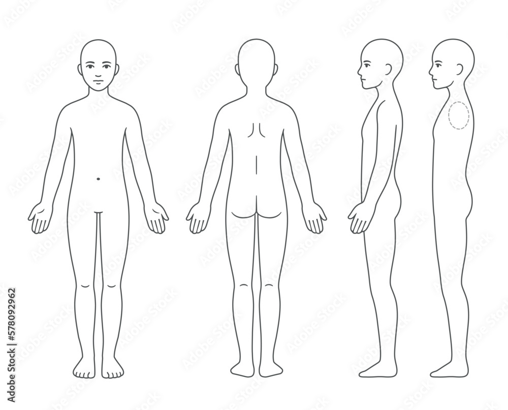Unisex body chart template Unisex body chart template
