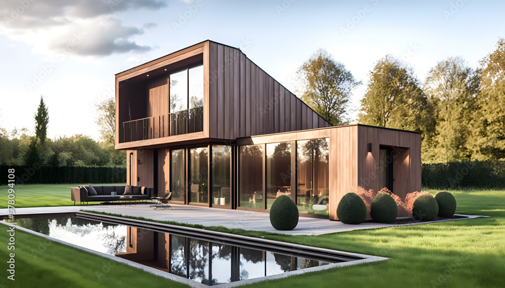 Ultra-modern Architect-designed luxury barn house exterior 1, light ...