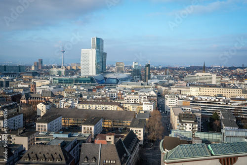 Aerial view of Frankfurt with MyZeil and Europaturm - Frankfurt, Germany photo