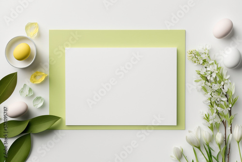 Light Easter background in pastel colors. Template for Design. Mock Up. AI generated. Copy space. AI generated.