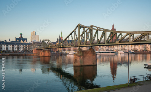 Eiserner Steg (Iron Footbridge) at River Main - Frankfurt, Germany © diegograndi