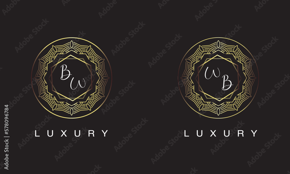 BW and WB logo luxury logo design.
