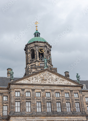 Royal Palace Amsterdam on the Dam Square in Amsterdam, Netherlands.