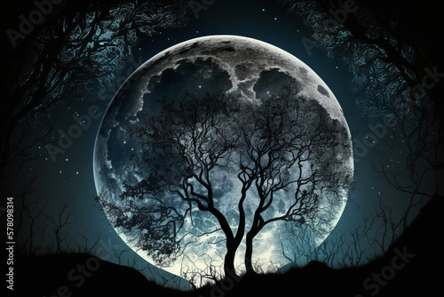 moon night and tree © ahmudz
