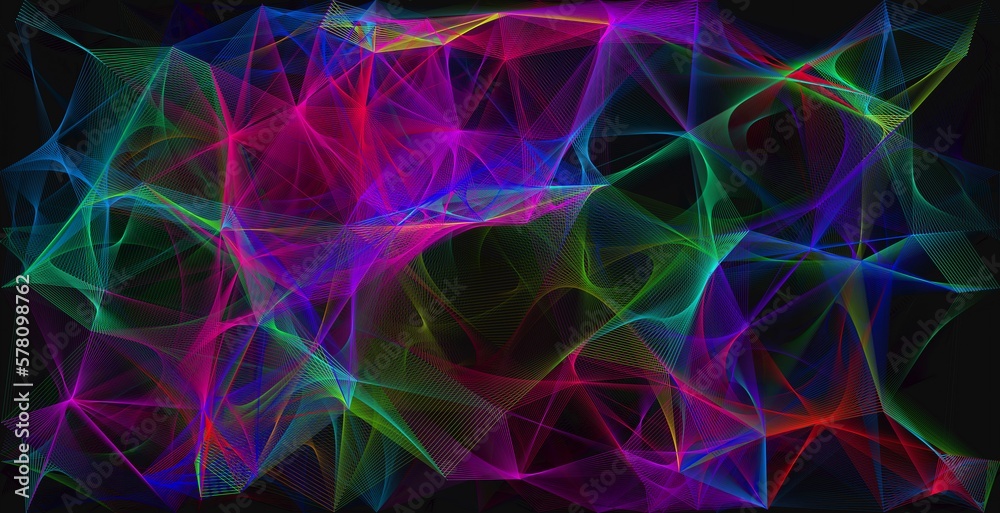 Fototapeta premium Abstract Geometric, wispy, colorful.