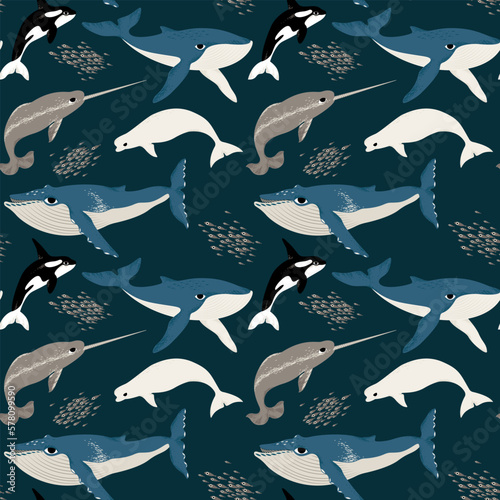 seamless pattern with arctic animals