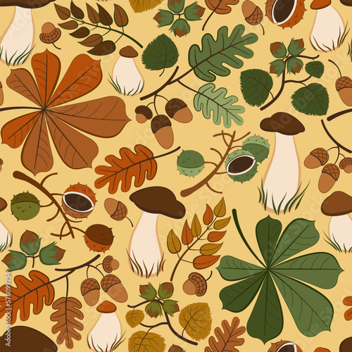 seamless pattern bright autumn background